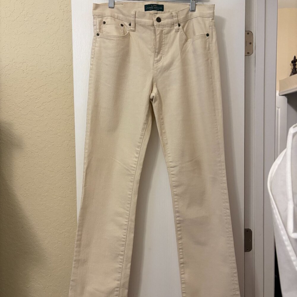 Vintage Ralph Lauren Straight Leg Jeans in Ecru - Size 8